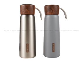 Bình Giữ Nhiệt Nắp Gỗ Delicate 500ml Khắc Tên In Logo theo yêu cầu