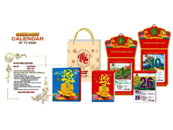 LỊCH BÌA GẮN BLOC SIÊU CỰC ĐẠI